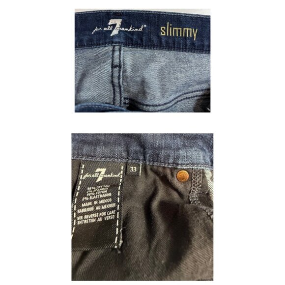 7 For All Mankind Men’s Blue Denim Jeans Size 33 Straight Leg - Picture 4 of 7